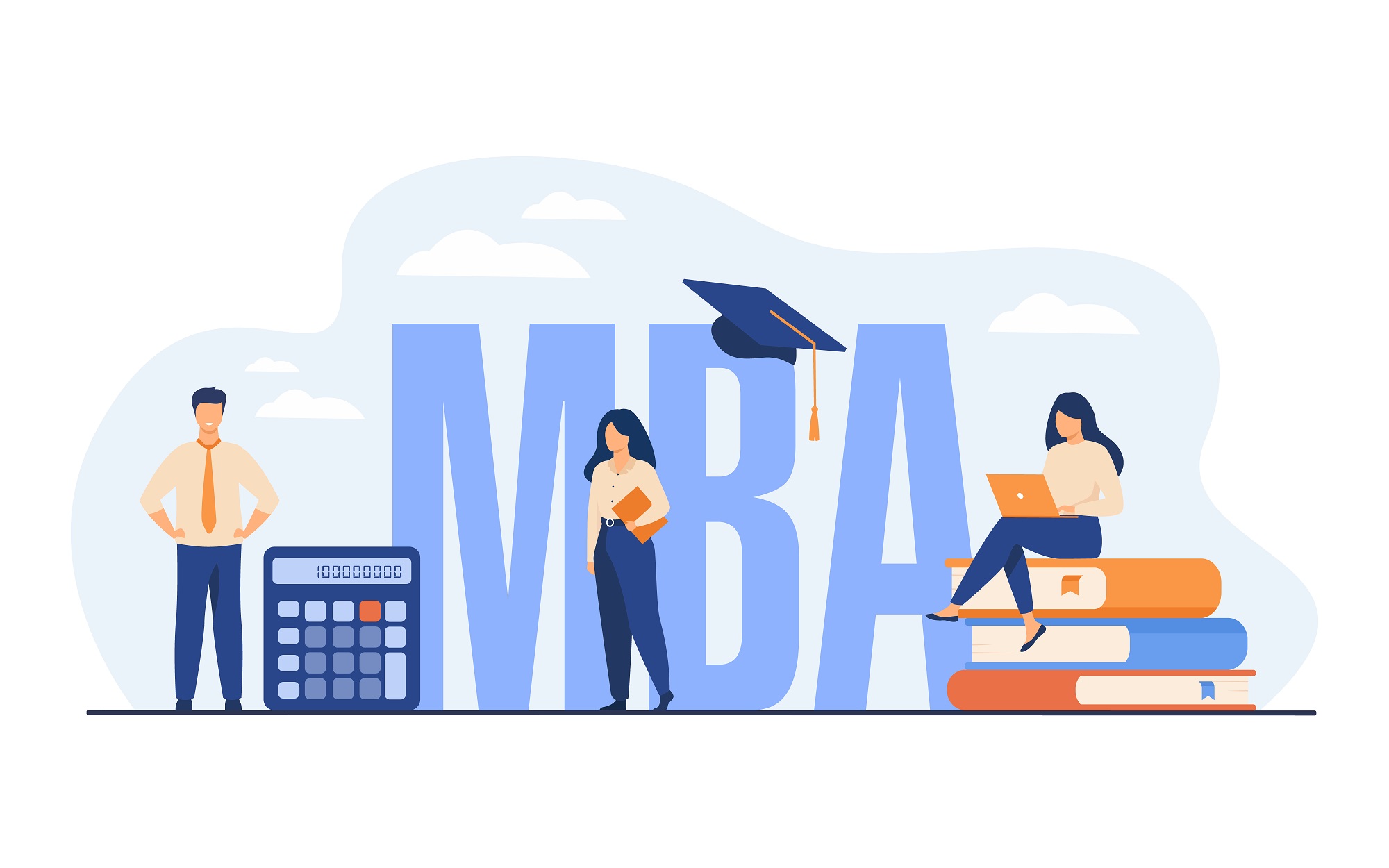 Graduate students studying business administration